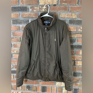 Polo Ralph Lauren 90s Stowed Hood Softshell Jacket with Leather Trim